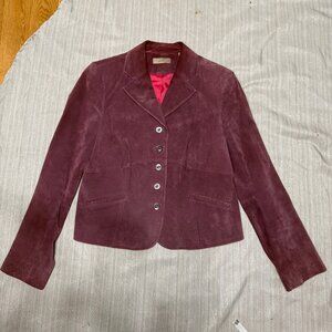 i.e. Women's 100% Leather Suede Blazer Jacket Mauve/Plum/Purple Color Size Med